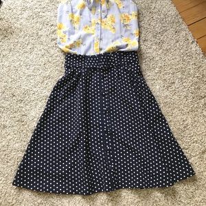 ModCloth full polka-dot skirt NWOT